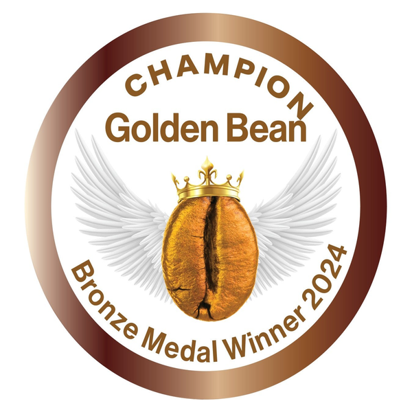 Golden Bean Champion Bronze Medal Winner 2024 - 7 medals: Alpha (Latte), Bravo (Latte), Charlie (Espresso), Delta (Espresso), Echo (Latte), Foxtrot (Espresso), Golf (Latte)